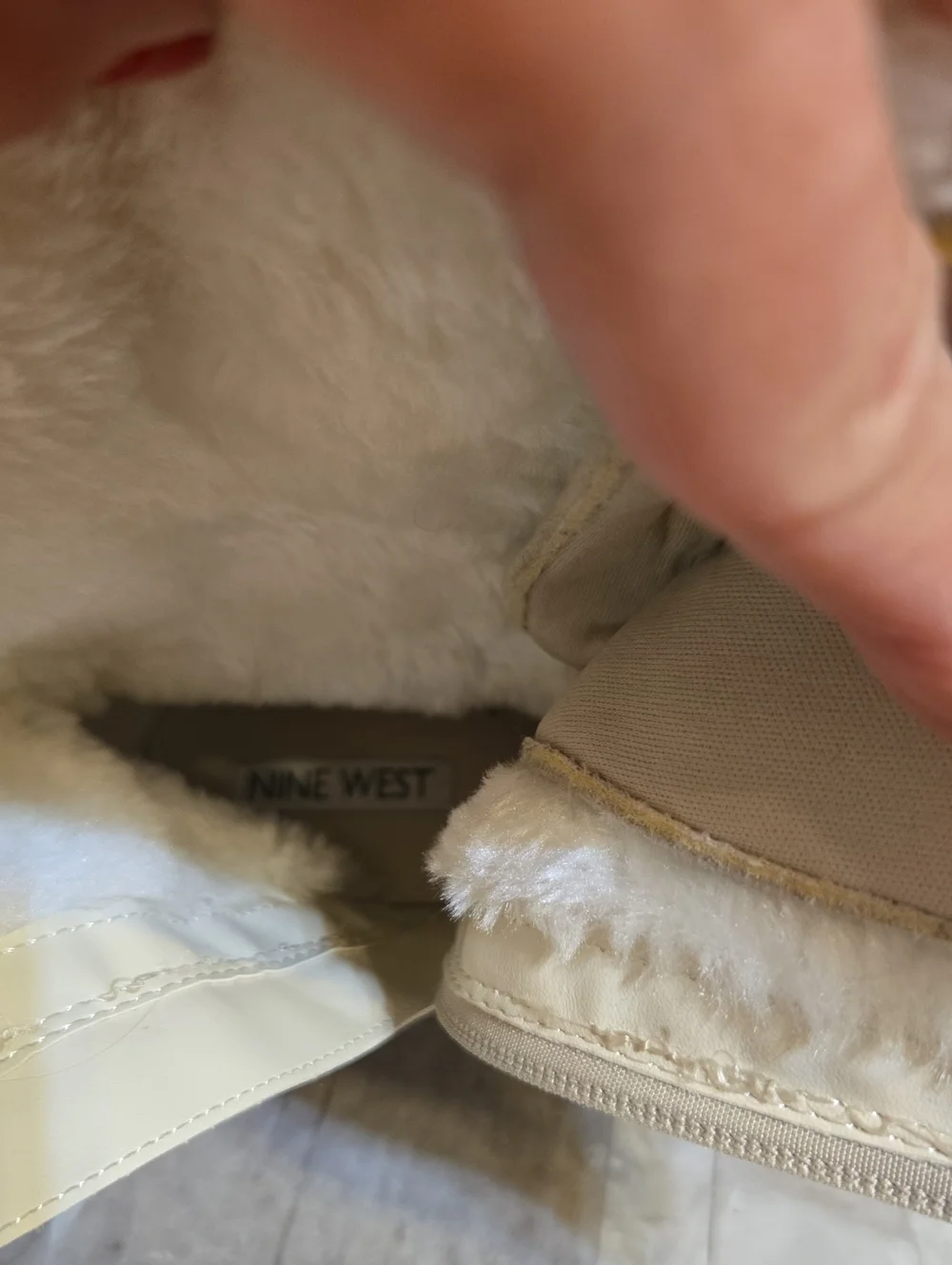 Nine West Kids Cream Faux-Fur Lace-Up Winter Boots